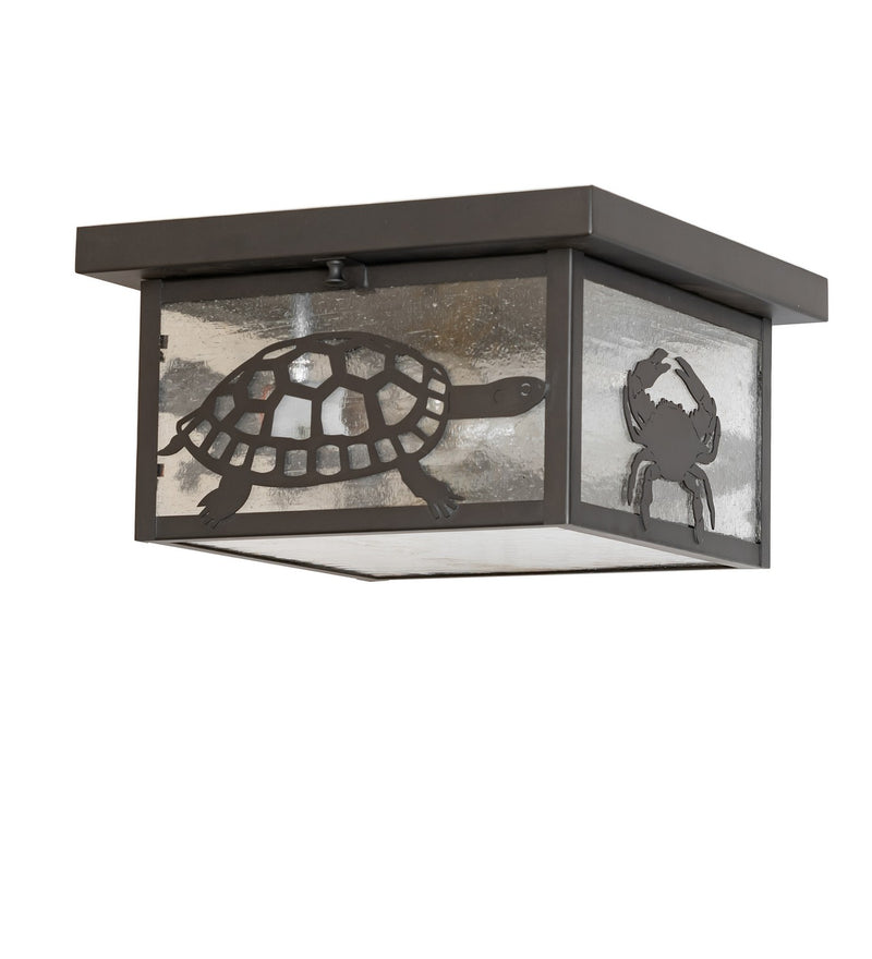 Meyda Tiffany 50121 Two Light Flushmount, Craftsman Brown