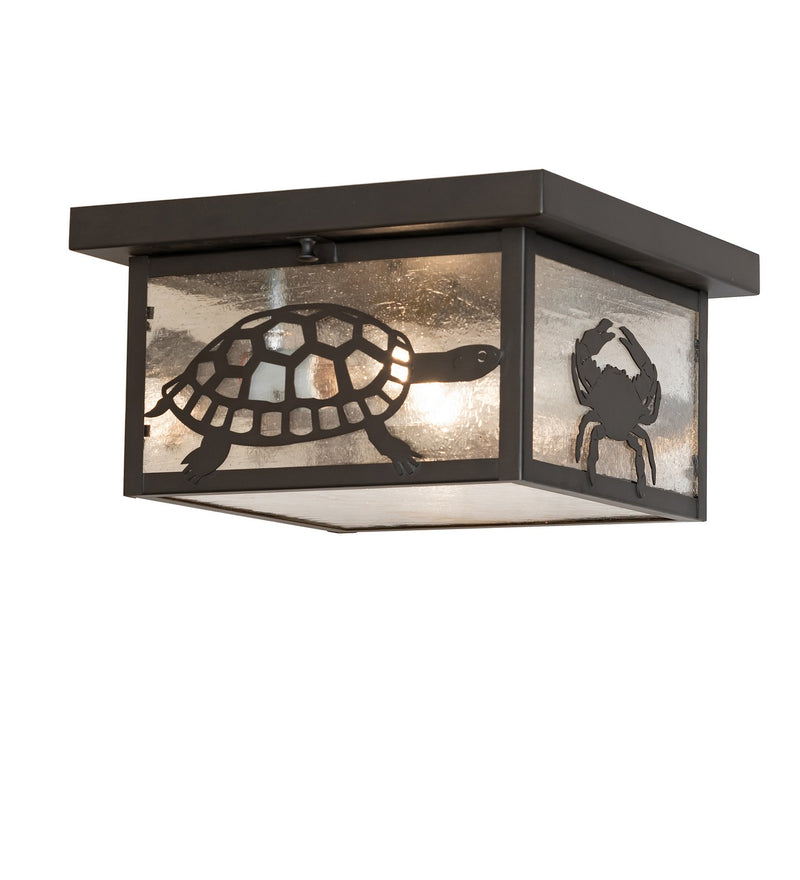 Meyda Tiffany 50121 Two Light Flushmount, Craftsman Brown