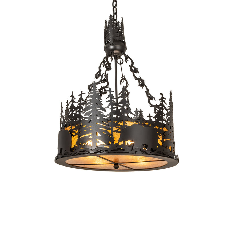 Meyda Tiffany 50282 Four Light Inverted Pendant, Textured Black