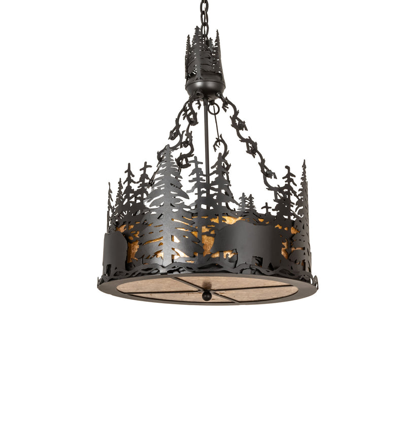 Meyda Tiffany 50282 Four Light Inverted Pendant, Textured Black