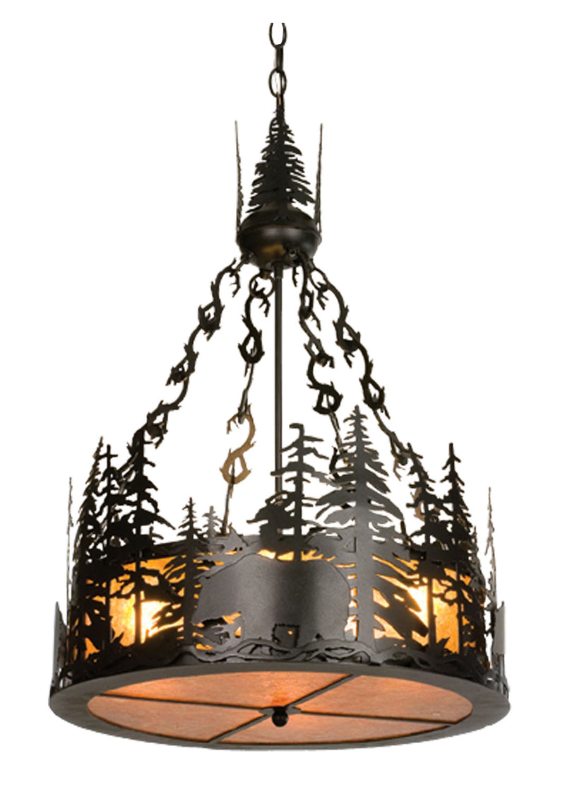 Meyda Tiffany 50282 Four Light Inverted Pendant, Textured Black