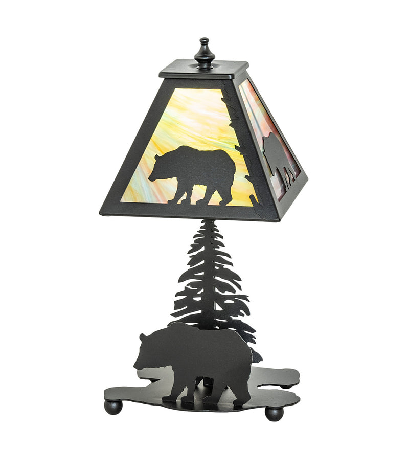 Meyda Tiffany 50398 One Light Table Lamp, Black Metal