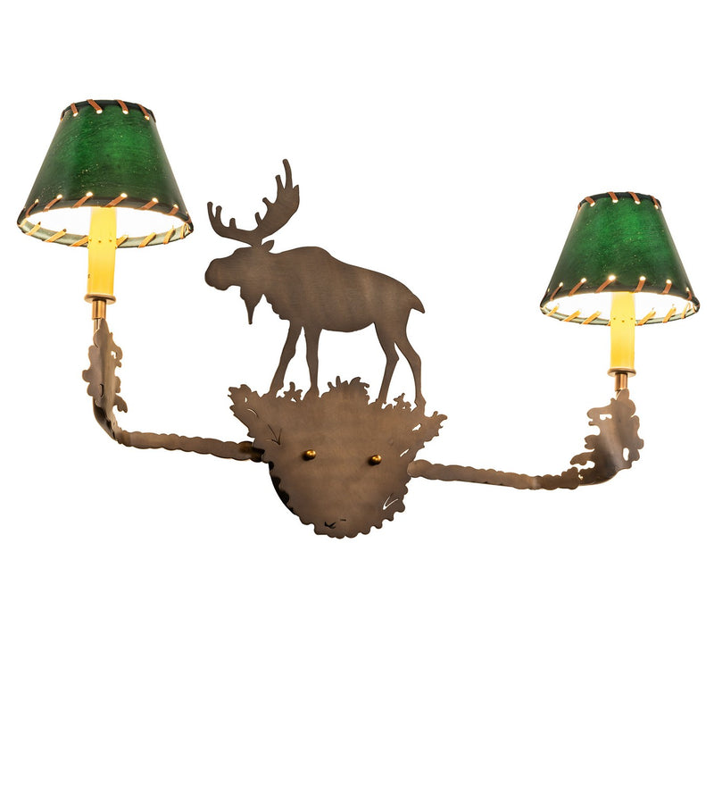 Meyda Tiffany 50616 Two Light Wall Sconce, Antique Copper