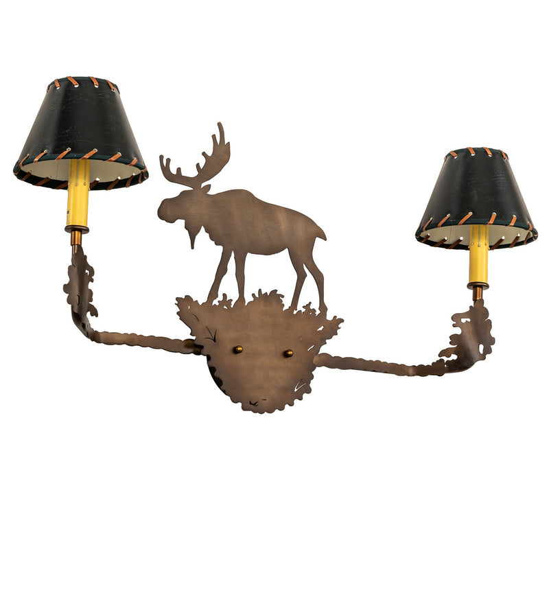 Meyda Tiffany 50616 Two Light Wall Sconce, Antique Copper