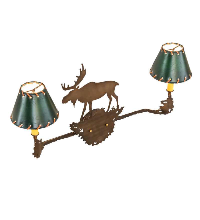 Meyda Tiffany 50616 Two Light Wall Sconce, Antique Copper