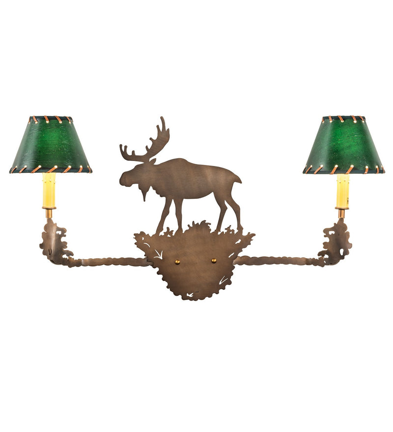 Meyda Tiffany 50616 Two Light Wall Sconce, Antique Copper