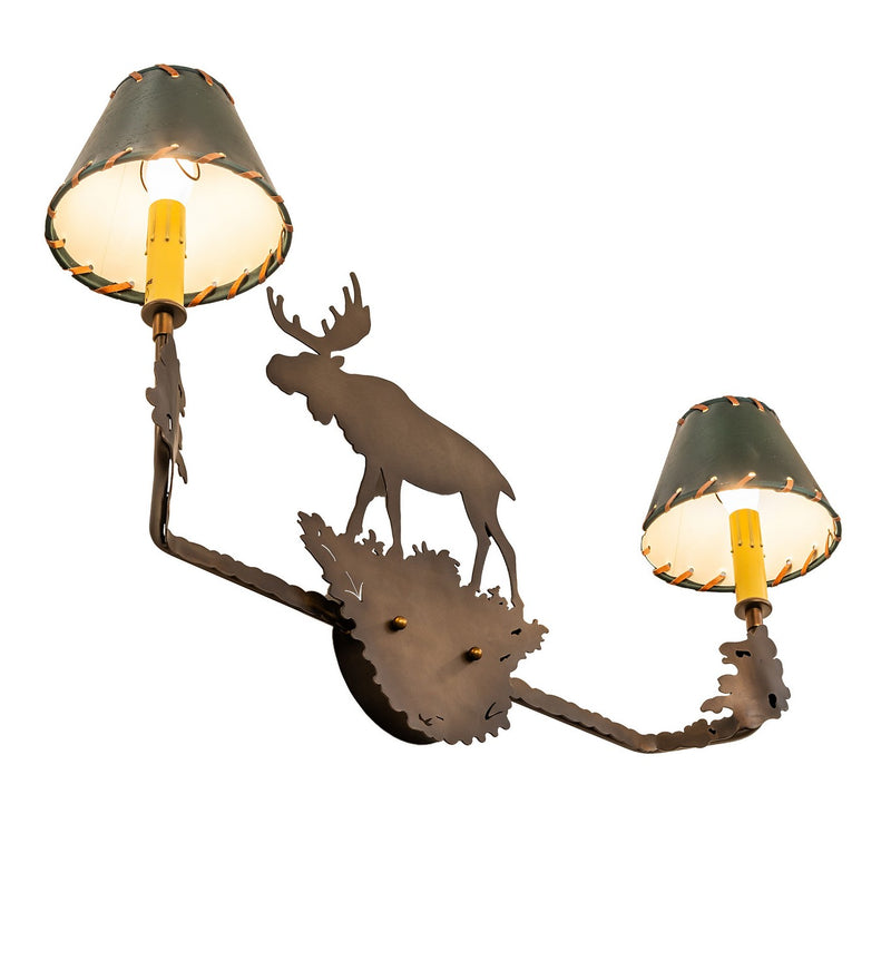 Meyda Tiffany 50616 Two Light Wall Sconce, Antique Copper