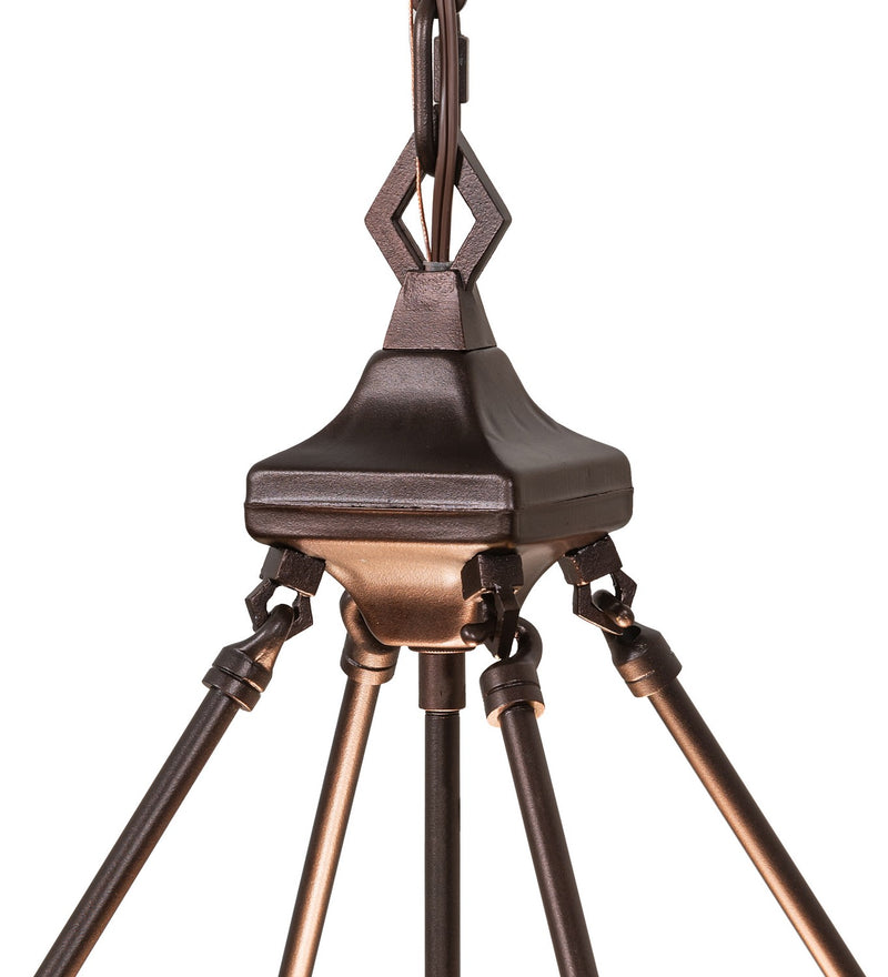 Meyda Tiffany 50621 Four Light Inverted Pendant, Ha Burgundy Beige