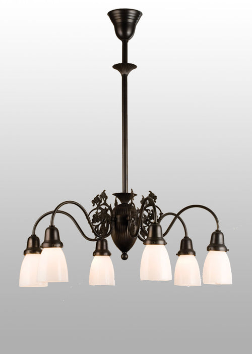 Meyda Tiffany 50655 Six Light Chandelier, Craftsman Brown