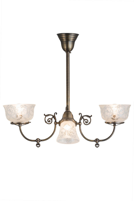 Meyda Tiffany 50756 Four Light Chandelier, Antique Brass
