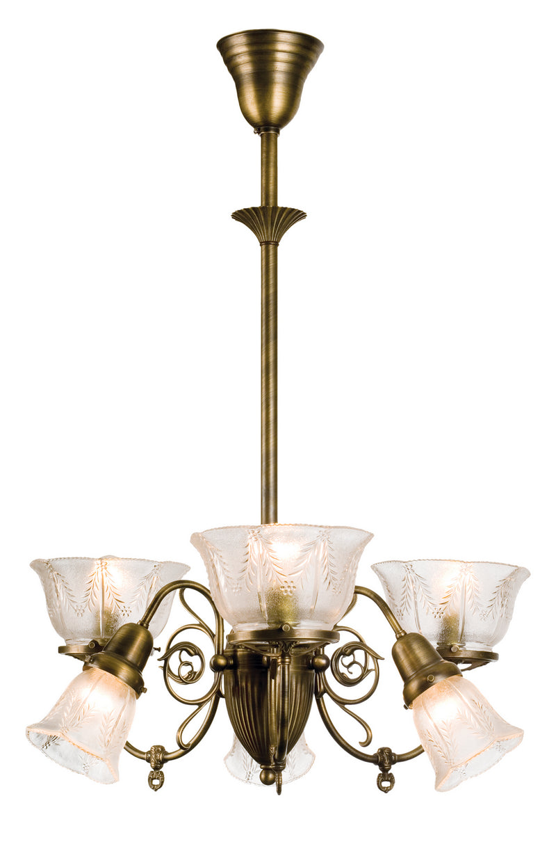 Meyda Tiffany 50758 Six Light Chandelier, Antique