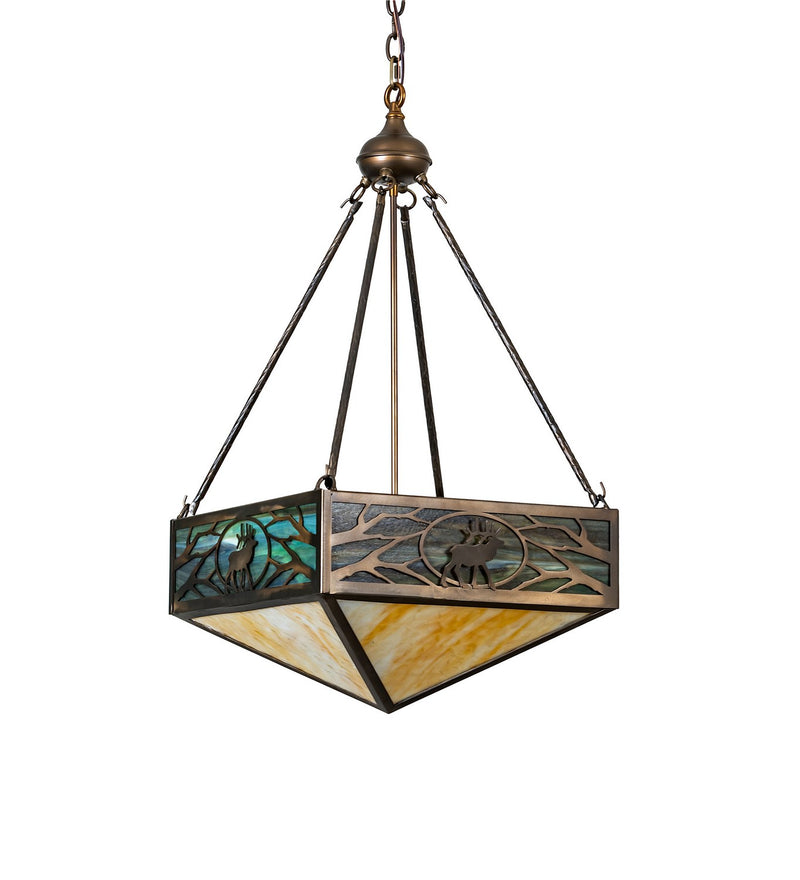 Meyda Tiffany 51230 Four Light Pendant, Antique Copper