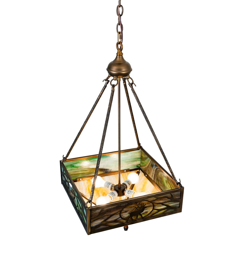 Meyda Tiffany 51230 Four Light Pendant, Antique Copper