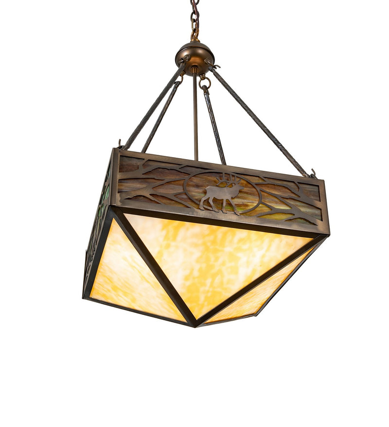 Meyda Tiffany 51230 Four Light Pendant, Antique Copper