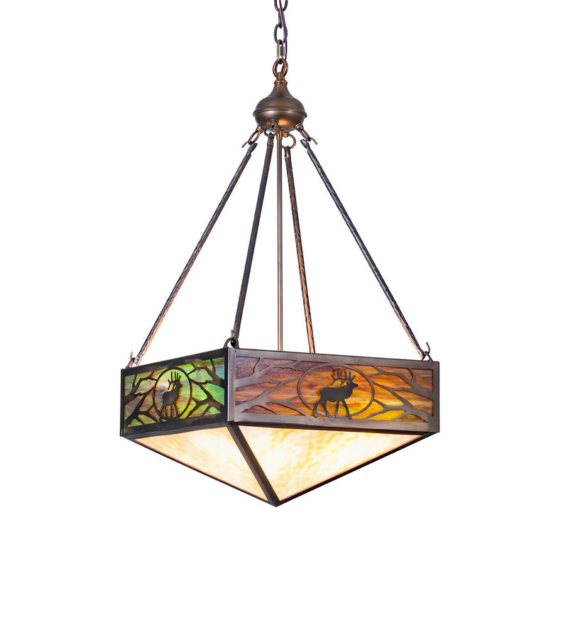 Meyda Tiffany 51230 Four Light Pendant, Antique Copper