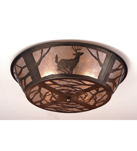 Meyda Tiffany 51233 Four Light Flushmount, Antique Copper