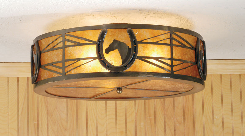 Meyda Tiffany 51414 Four Light Flushmount, Antique Copper