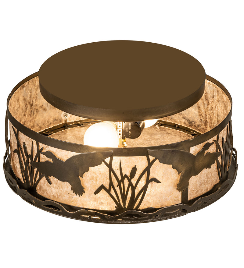 Meyda Tiffany 51499 Two Light Flushmount, Antique Copper