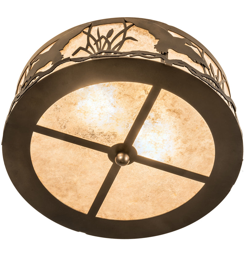 Meyda Tiffany 51499 Two Light Flushmount, Antique Copper