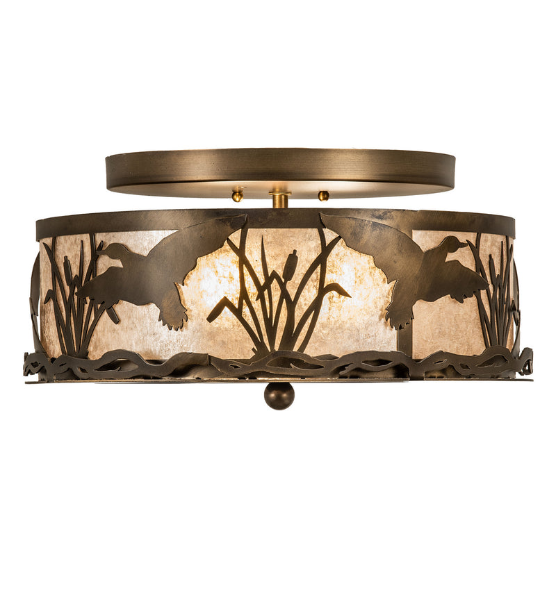 Meyda Tiffany 51499 Two Light Flushmount, Antique Copper