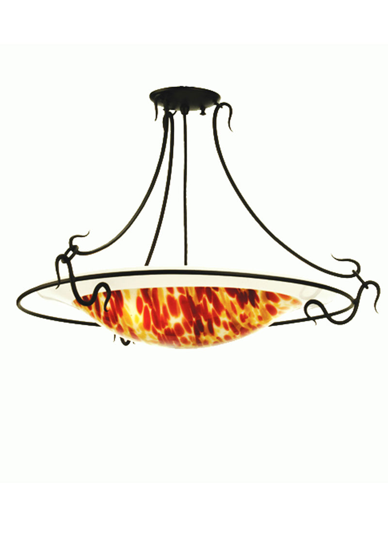Meyda Tiffany 52353 Three Light Semi-Flushmount, Black Metal