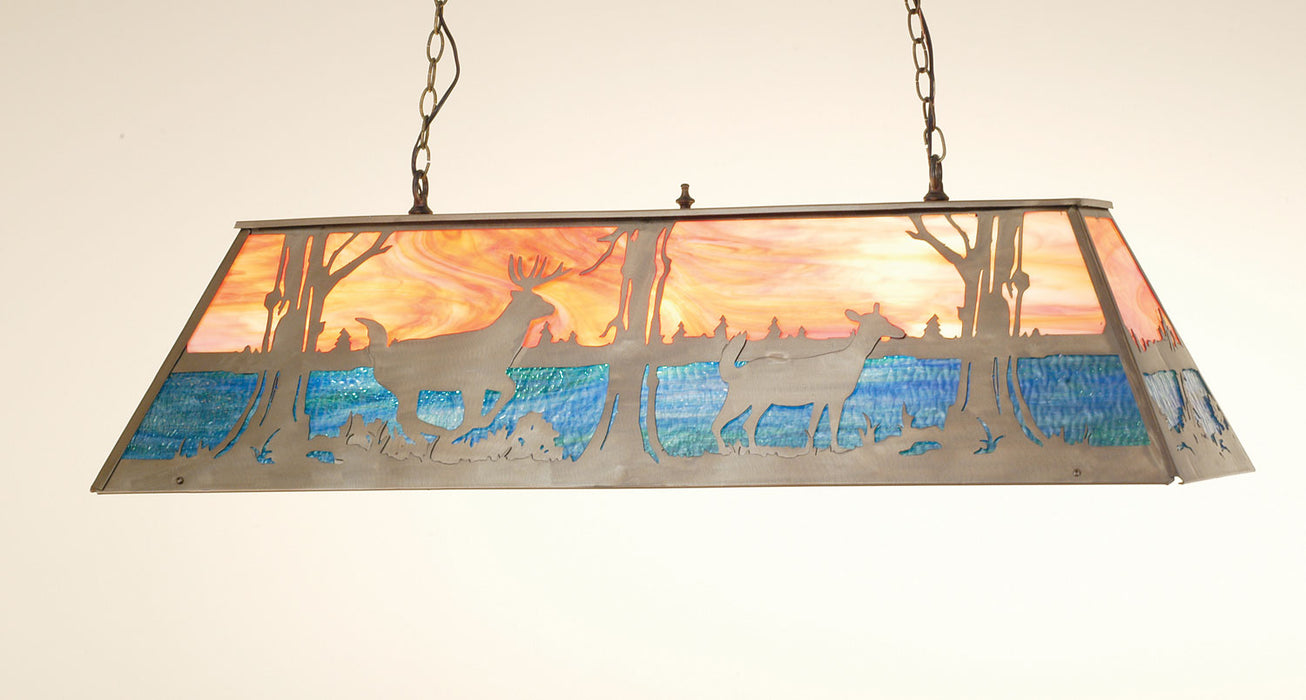 Meyda Tiffany 56819 Six Light Oblong Pendant, Antique Copper