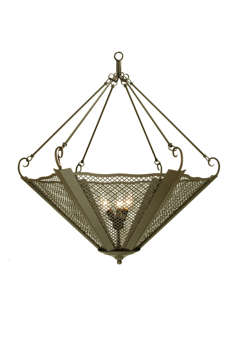 Meyda Tiffany 65144 Three Light Inverted Pendant, Timeless Bronze