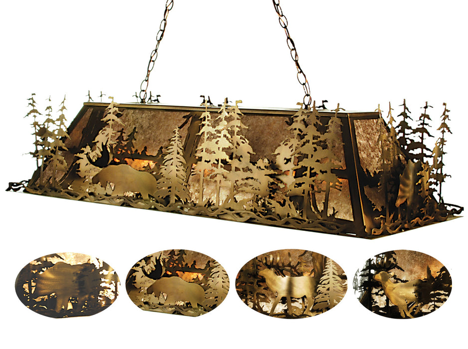 Meyda Tiffany 65296 Nine Light Oblong Pendant, Antique Copper