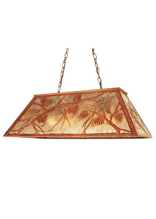 Meyda Tiffany 65595 Six Light Oblong Pendant, Rust