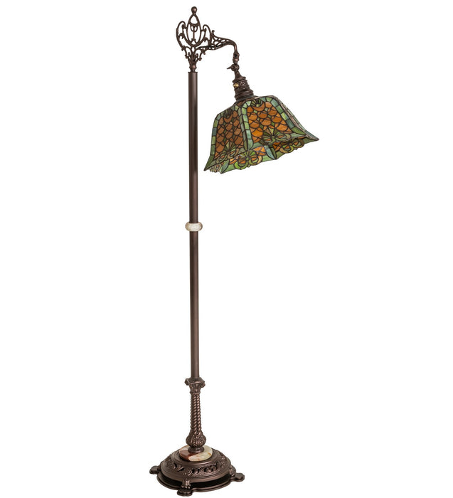 Meyda Tiffany 65830 One Light Bridge Arm Floor Lamp, Craftsman Brown