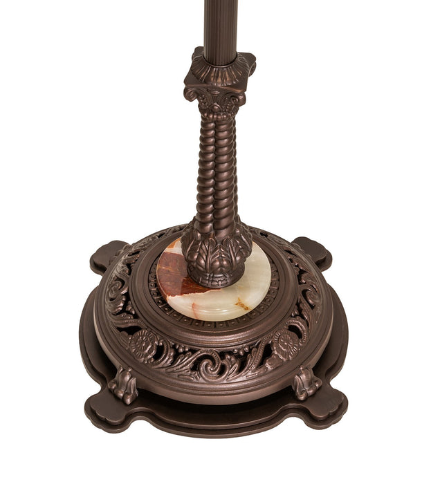 Meyda Tiffany 65830 One Light Bridge Arm Floor Lamp, Craftsman Brown