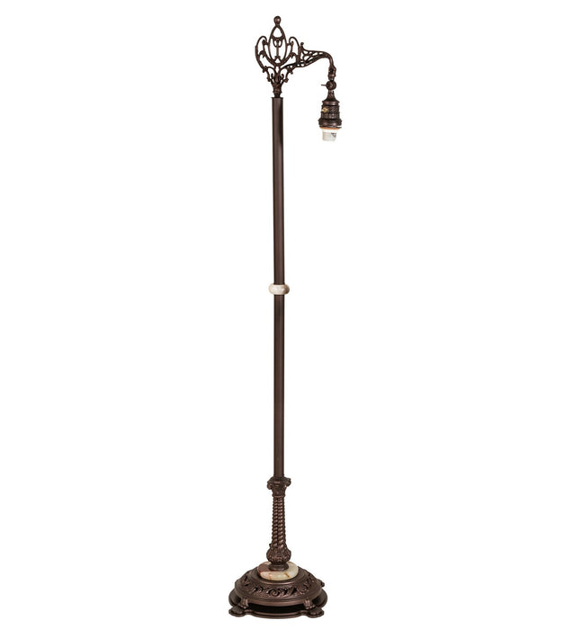 Meyda Tiffany 65830 One Light Bridge Arm Floor Lamp, Craftsman Brown