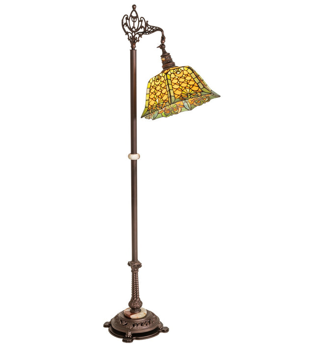Meyda Tiffany 65830 One Light Bridge Arm Floor Lamp, Craftsman Brown