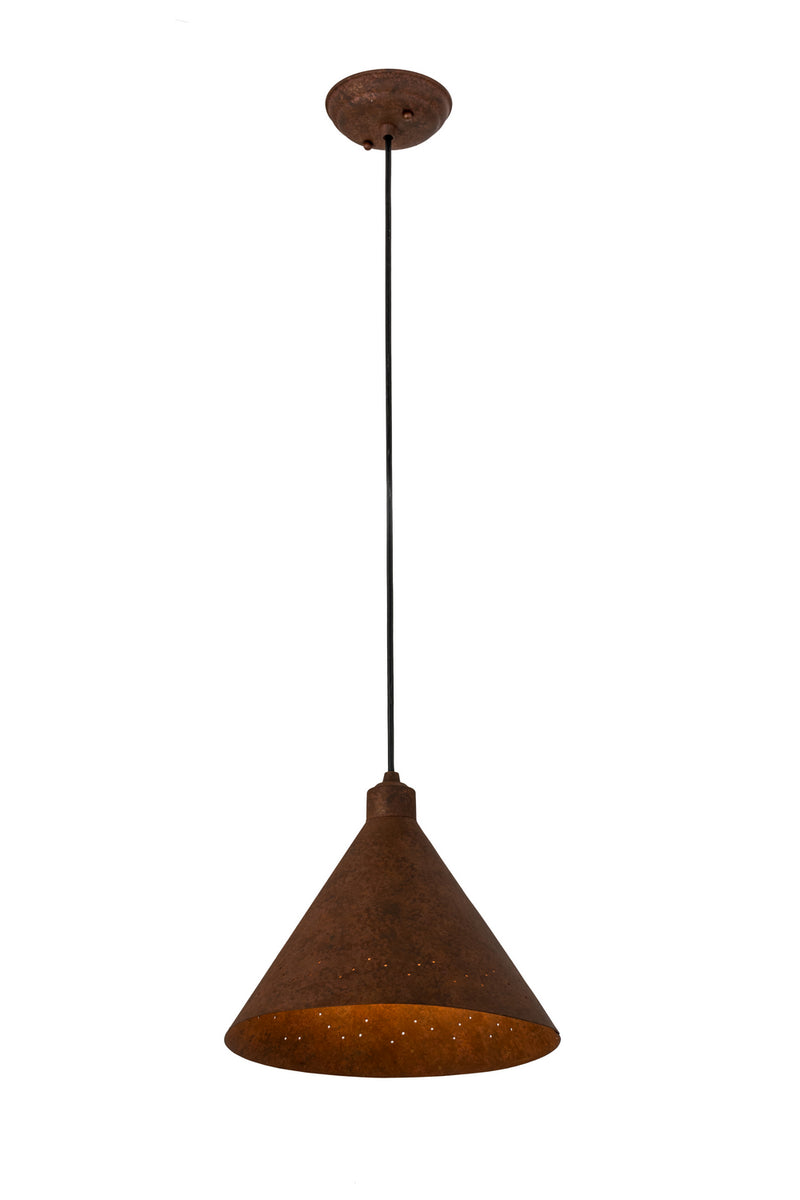 Meyda Tiffany 65862 One Light Pendant, Hand Painted Rust