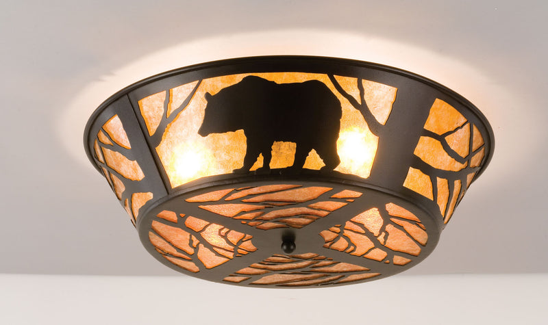 Meyda Tiffany 66209 Four Light Flushmount, Textured Black