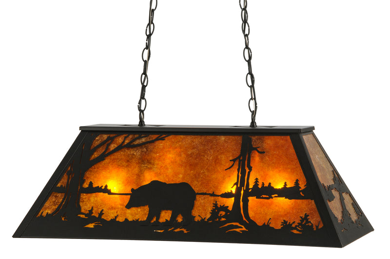 Meyda Tiffany 66368 Six Light Oblong Pendant, Textured Black