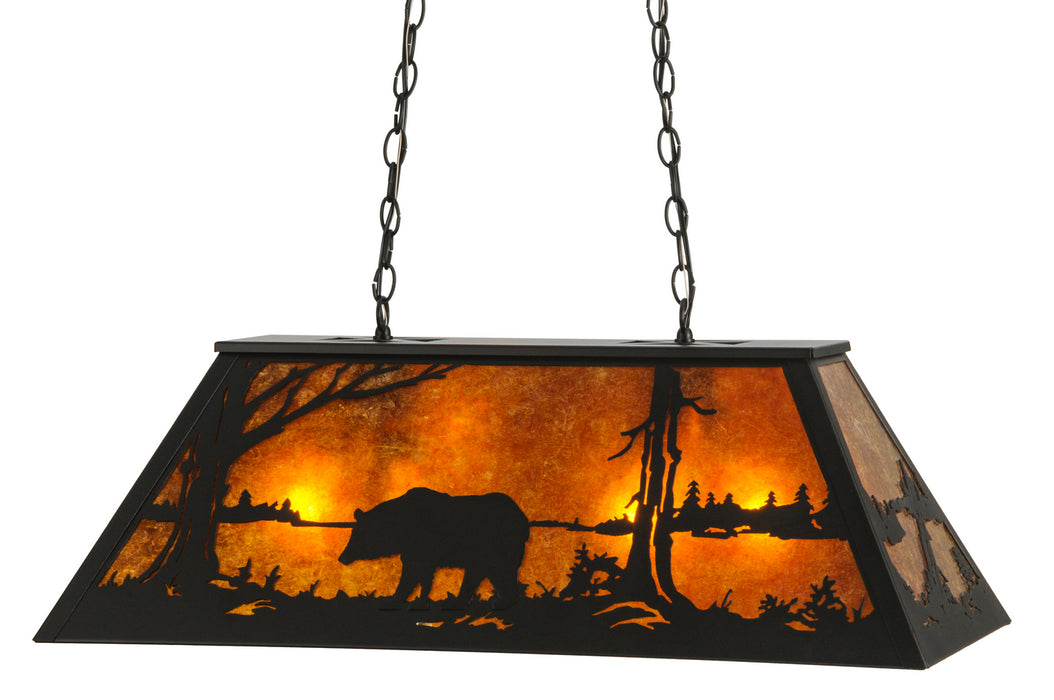 Meyda Tiffany 66368 Six Light Oblong Pendant, Textured Black