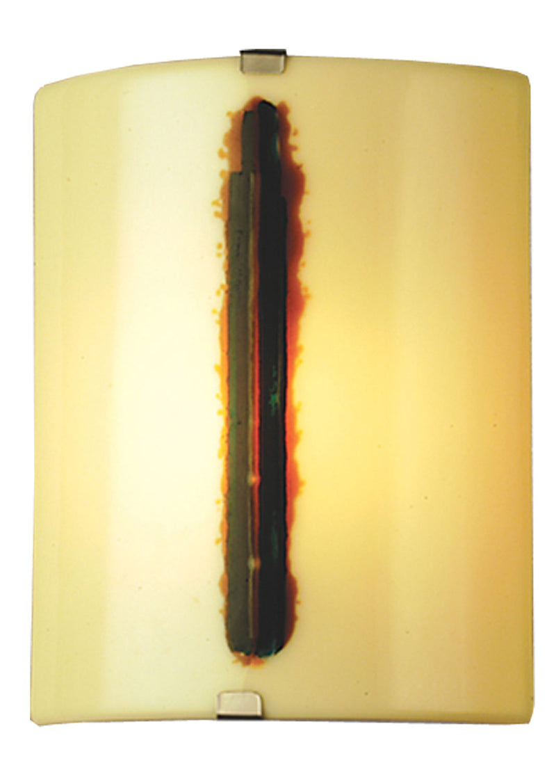 Meyda Tiffany 66468 One Light Wall Sconce, Beige/Blue,Green Streamers/Amber Frit