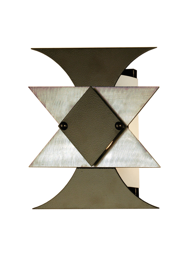 Meyda Tiffany 66626 One Light Wall Sconce, Black Chrome Vein/Clear Coat