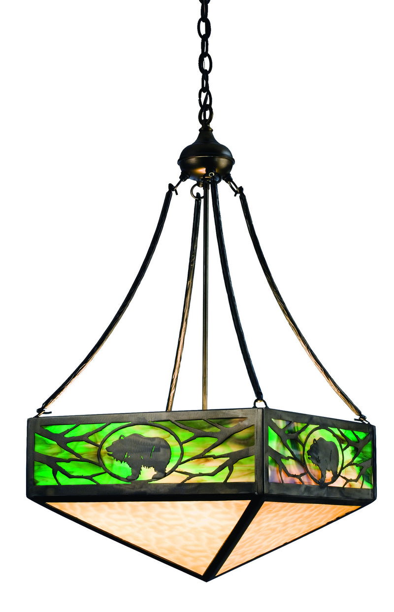 Meyda Tiffany 66687 Six Light Inverted Pendant, Antique Copper