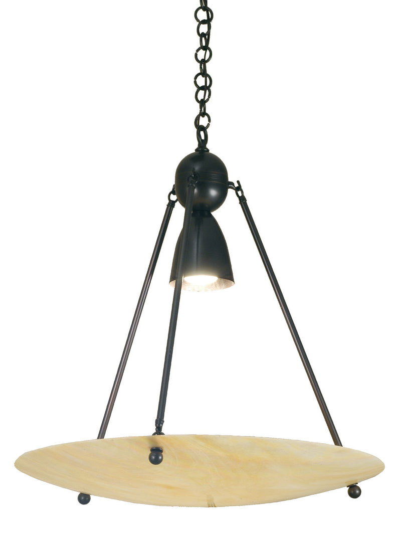 Meyda Tiffany 66749 One Light Inverted Pendant, Craftsman Brown