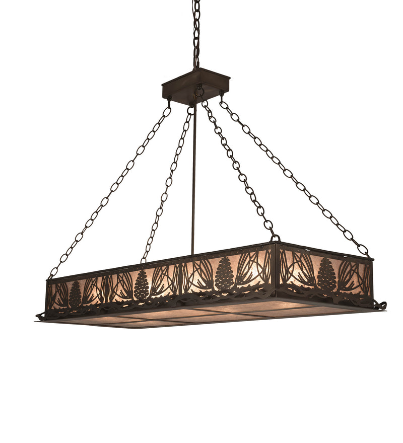 Meyda Tiffany 67095 Eight Light Oblong Pendant, Antique Copper