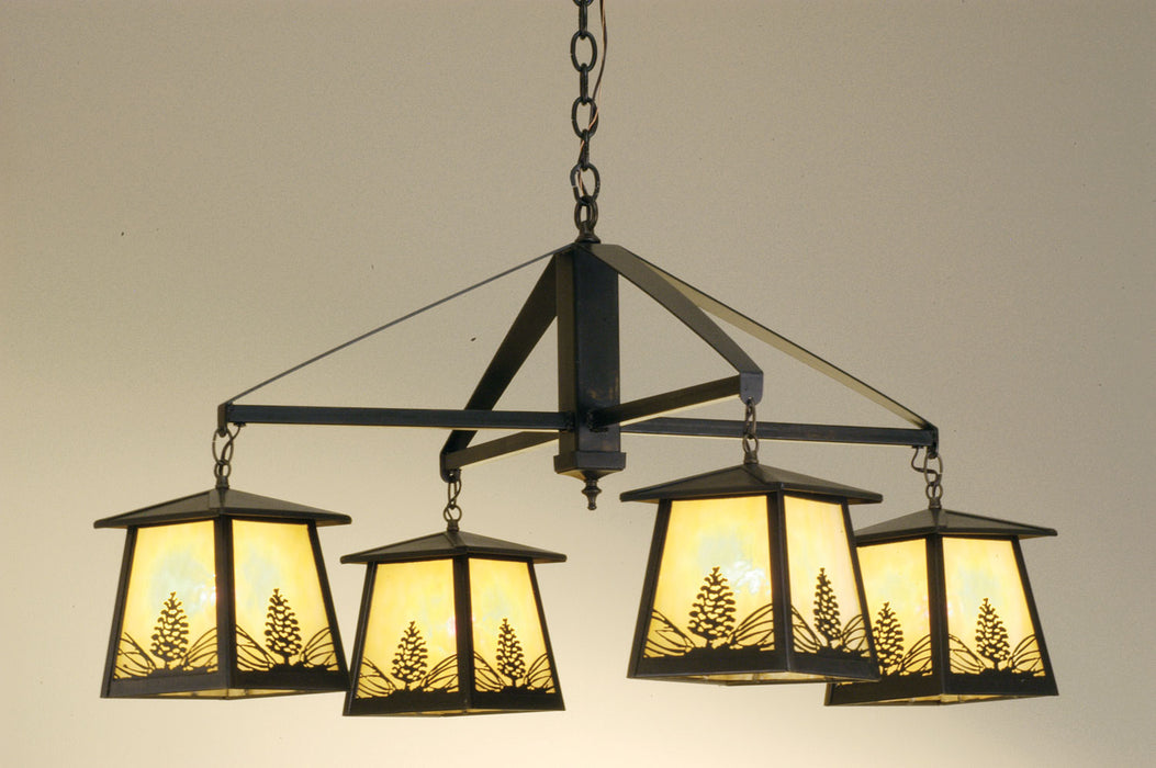 Meyda Tiffany 67277 Four Light Chandelier, Antique Copper