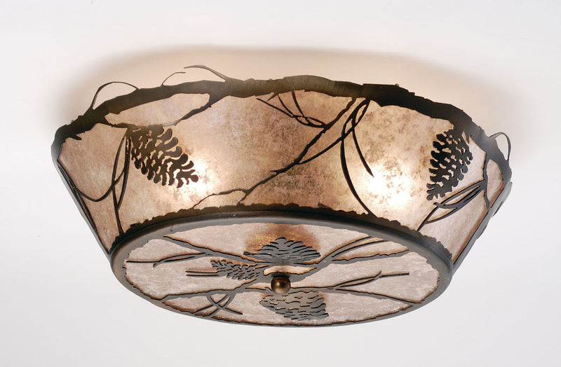 Meyda Tiffany 67400 Two Light Flushmount, Antique Copper