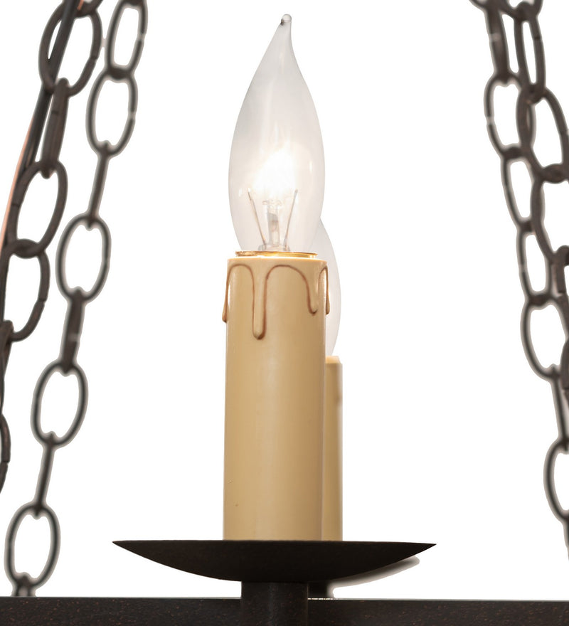 Meyda Tiffany 67719 Six Light Chandelier, Dark Roast/Aged Steel