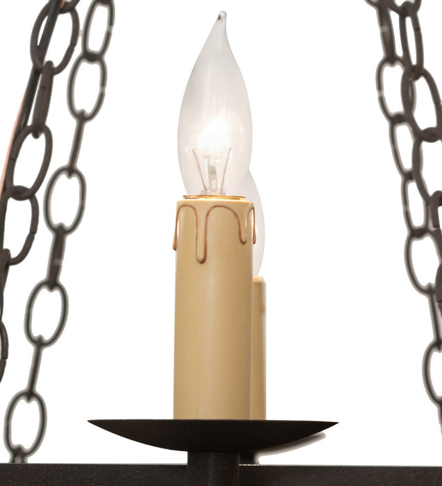 Meyda Tiffany 67719 Six Light Chandelier, Dark Roast/Aged Steel