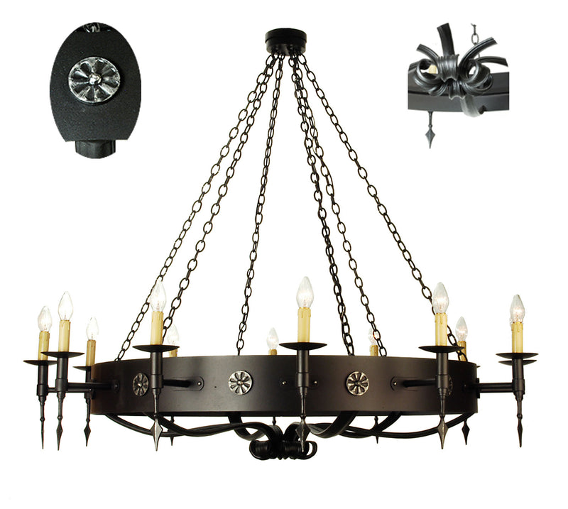 Meyda Tiffany 67720 12 Light Chandelier, Dark Roast
