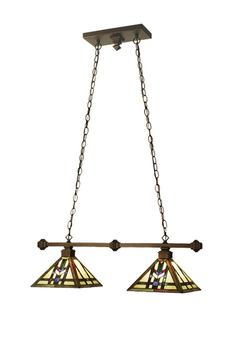 Meyda Tiffany 67735 Two Light Island Pendant, Mahogany Bronze