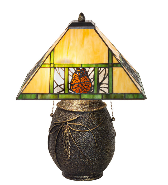 Meyda Tiffany 67850 Two Light Table Lamp, Bronze