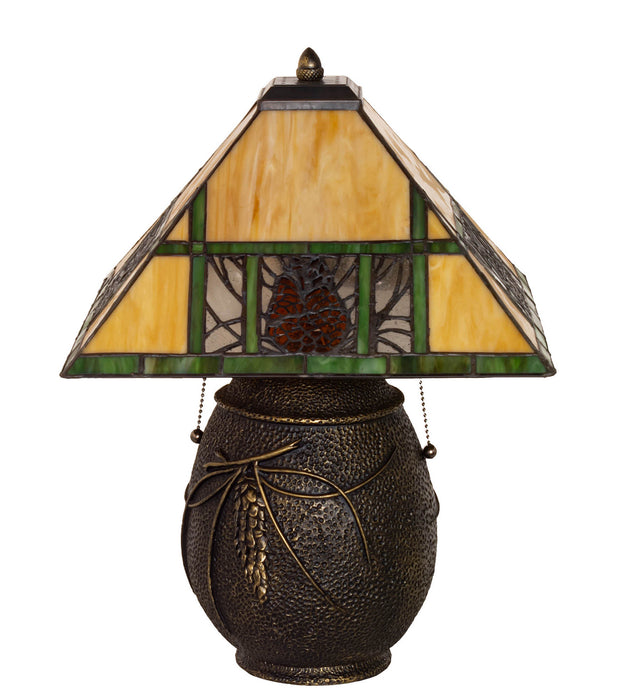 Meyda Tiffany 67850 Two Light Table Lamp, Bronze